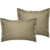 Nuit Des Rêves Luxurious Oxford Pillowcase Set (2 pezzi), 80 x 80 + 5 cm, 100% cotone ranforce, 155 thread Count, beige | Envelope Closure, lavabile in lavatrice a 30 °C