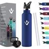HoneyHolly Borraccia Termica 1 Litro, Senza BPA, Borraccia Termica, Sottovuoto a Doppia Parete, Bottiglia Termica, 18/8 Acciaio Inox, Borracce Termiche, con Cannuccia, Termos per Palestra, Sport, Bici