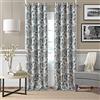 Elrene Room Darkening Grommet Linen Tenda a Pannello Singolo per Finestra, Poliestere, Blu/Tortora, W 52 x L 95 (1 Panels)