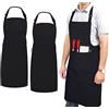Ruvanti Grembiuli neri professionali per uomo/donna con tracolla regolabile, taglia da M a XXL (grande 86,4 x 71,1 cm) comodi e in cotone, per arricchire barbecue, chef, barbiere, grembiule in tela