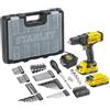 STANLEY FATMAX V20 Trapano avvitatore 18 V con 2 batterie 2 Ah + 100 accessori SFMCW223B-XJ