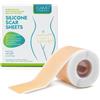 WANFAER Fogli di silicone per cicatrici, nastro per cicatrici in silicone di grado medico，Professionali per Cicatrici Causate da Cesareo, Chirurgia, Ustioni, Cheloidi (1,6 X 60)