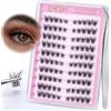 EMEDA ciglia autoadesive naturale, kit ciglia a grappolo senza colla 120pcs Ciglia naturali a pressione, DIY Ciglia a grappolo preincollate con pinzetta Ciglia da gatto preincollate (Cat eye02)