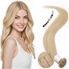 Elailite Extension Capelli Veri Cheratina 1 Grammo Biondo Chiaro, 25 Ciocche 100% Human Hair Indiani 45cm 25g #613