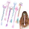 TYSM-CC Extension Capelli Colorati,6Pcs Trecce Extension Capelli per Bambina Trecce Finte per Capelli Bambina con Fascia Elastica Colori Sfumati per Parrucche Estensioni per Capelli