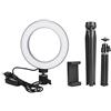 Yctze Kit Lampada per Fotocamera con Luce Anulare per Video LED Dimmerabile da 16 Cm con Treppiede da Tavolo Porta Cellulare Porta USB Anello Luminoso per Selfie con Supporto per