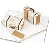 iKesoce 30 Pz Mini Scatoline Portaconfetti Matrimonio, Viaggio Valigia Scatola Regalo in Carta Kraft con Etichette e Spago per Matrimonio Anniversario Laurea Festa