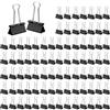 EASYKEENECOM Set di 115 Mollette Pieghevoli Nere - 15 mm - Piccole, in Metallo e Multiuso - Mollette nere Pieghevoli, Doppio FoldBack Binder Clips morsetti Carta, Per Ufficio, Scuola, Casa, Carta e Appunti