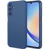 ILING Cover per Samsung Galaxy A54 5G, Semplice Tinta Unita Retro Morbido Liquido Silicone TPU Bumper Antiurto Custodia Ultrasottile Matte Elegante Donna Case Cover (Blu)