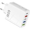 SELURK Caricatore USBC 65W con 5 Porte, Caricabatterie Rapido con QC 3.0, Adattatore di Ricarica Multiplo USB per iPhone 15/14/13/12/11, Samsung Galaxy S22, Huawei P40, Spina USB Compatta per Viaggio e Casa