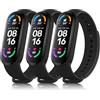 Mugust 3 Pezzi Cinturino per Xiaomi Mi Band 5/ Mi Band 6/Amazfit Band 5, Cinturino Silicone di Morbido per Xiaomi Mi Band 6,Xiaomi Mi Band 5,Amazfit Band 5 (Nero*3)