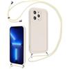 Coalbooliy Cover per iPhone 14 Pro Max 6,7 con Cordino per Cellulare, Custodia Silicone con Regolabile Collana Sottile Morbida Case Protezione della fotocamera Antiurto con Necklace, Bianco