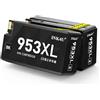 INK4U Cartucce 953XL Nero, Alta Capacità, Compatibile per HP 953 XL 953 Nero Compatibili con HP OfficeJet Pro 8710 8720 8730 8740 7740 8715 8718 7730 8728 8719 7720 8725 8210 (2 Nero, 2000 Pagine)