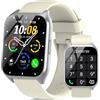 DUSONLAP Smartwatch Uomo Donna con Chiamate, 1.85 HD Orologio Smartwatch 110+ Sportive Smart Watch con Contapassi/Cardiofrequenzimetro/Cronometro, Impermeabil IP68 Fitness Tracker, Bianco