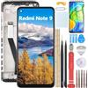 YHX-OU 6.53'' Nero + Telaio Schermo per Xiaomi Redmi Note 9 M2003J15S Redmi 10X 4G M2003J15SC LCD Display Touch Screen Digitizer Ricambio Assembly con Utensili Inclusi + Vetro temperat