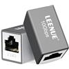 LEENUE rj45 femmina femmina Cat6, Placcato oro Accoppiatore RJ45, Schermato giunzione cavo ethernet for Cavo di rete PoE Cat7/ Cat6/ Cat5e/ Cat5, 10Gbps/600MHz, grigio argento, 2 Pezzi