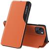 QIWEIQING Samsung Galaxy Note 10 Plus Custodia Placcatura Specchio Clear View Standing Cover Slim Mirror Flip Portafoglio Antiurto Funzione Stand per Galaxy Note 10 Plus. Orange QH3