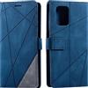 Vankii Cover per Samsung Galaxy A91 / M80S / S10 Lite, Flip Caso Libro Portafoglio Custodia in Pelle PU Magnetica,Custodia Pelle Sintetica TPU Silicone Antiurto,Funzione Supporto Slot Schede (Blu)