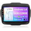 JOYX NAVI BXLIYER - [6G+128G, Octa-Core] - Android 14 Autoradio Per Jeep Renegade (2015-2018) - Wireless DSP/Carplay/Android Auto - Camera + MIC - DAB Volante Dual Band WiFi 360-CAM Fast-Boot - 9 Pollici 2 Din