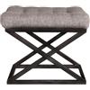 Atelier Del Sofa Elegante pouf con cornice in metallo, 50 x 42 x 40 cm, nero e grigio, 100% poliestere viso | Perfetto per le moderne stanze di vita e gli spazi di Cozy