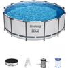 BESTWAY Piscina fuori terra rotonda Bestway 5618W Steel pro max 392x122 cm