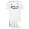 Real Madrid Kit Bambino Prima Maglia e Pantaloncini Stagione 24/25, Bianca, 4 Anni, Replica Home con Licenza Ufficiale