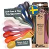 Light My Fire Swedish Spork original - Set Posate Viaggio Sporks - Posate da Viaggio 3 in 1 - Forchetta Cucchiaio Coltello da Campeggio - Posate Plastica Riutilizzabili 100% Senza BPA (10-pack Multicolour)