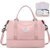 SEAFEW Borsone da Viaggio Extra Grande 50L, Bagaglio a Mano Borsa da Viaggio con Scomparto per le Scarpe, Borsa Sportiva Borsone da Palestra da Weekend,I3-Rosa