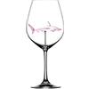 Pleayietoopiatiey Bicchieri da vino trasparenti a forma di squalo, 300 ml, per Natale e compleanno,