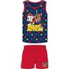 eplusm Paw Patrol - Pigiama per bambini, a maniche corte, in cotone, per primavera, estate, set di biancheria da notte 3-8 anni, Colore: rosso, 110