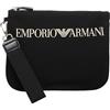 Emporio Armani Logo Pouch Bag, Nero, Taglia Unica Unisex-Adulto