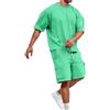 Generico Tute Estive Uomo Cotone Eleganti Pezzi Completi Sportivi Leggero Completino Due Comodi Traspirante Joggers Tee Casual Tuta Ginnastica Canotta Sportiva Spiaggia Fashion Streetwear Style