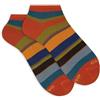 Gallo Calze fantasmini donna cotone righe multicolor arancio