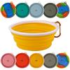 Ligo - EBBY 2PZ ciotola per cani, ciotola da viaggio, ciotola portatile per acqua e cibo, ciotola pieghevole con moschettone (GIALLO) L