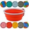 Ligo - EBBY 2PZ ciotola per cani, ciotola da viaggio, ciotola portatile per acqua e cibo, ciotola pieghevole con moschettone (ROSSO) S