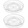 SHENGYIG Portaspezie Girevole, 2 Pezzi 23,5 cm Vassoio Girevole Cucina, Acrilico Girevole a 360° Organizer Spezie Cucina, Porta Spezie Trasparente, per Spezie, Cosmetici, Articoli da Toeletta