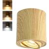 Gleonlux Faretto da Soffitto LED Orientabile Vintage Legno, Faretti LED Soffitto Dimmerabile 5W GU10 3000K Caldo/ 4000K Neutro/ 6000K Freddo, Moderno Alluminio Faretto LED Interno Ø80x84mm