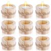 BSTDAYEVER Portacandele Votive in Legno Naturale Resistenti Umidità 9pcs 5.8x4.2cm Portacandele a Tronco Sicurezza per Tavola Natale Matrimoni Valentino Festa