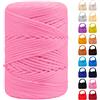 LEREATI Cordino per Borse Uncinetto, Corda Macrame 3mm x 170m Corda in Poliestere Filo Macrame, Macramè Filo Cordoncino per Borse a Uncinetto, Fai Da Te, Regalo per Maglieria (Rosa Brillante)