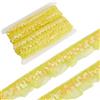 GORGECRAFT 11m Pizzo di Chiffon con Paillettes Giallo Bordo Arricciato Elastico In Organza Nastro In Tessuto Plissettato Frange Elastiche In Rete Da 3cm per Lavori Artigianali Cucito Matrimoni e Feste