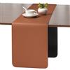 Myir JUN Runner da Tavolo, Moderno Runner da Tavolo Lavabile Runner da Tavolo all'aperto a Doppia Faccia in pelle Impermeabile Antiscivolo e Utilizzabile 30 X 183 cm (Nero Marrone)