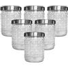 AFSUK 6 barattoli rotondi in plastica trasparente da 250 ml con coperchio a vite, coperchi in argento, contenitori ermetici senza BPA per alimenti, barattoli di bellezza per cucina, stoccaggio hardware,