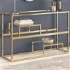 Générique Tavolo consolle dorato in acciaio inossidabile e vetro temperato,Mobili,Tavoli,Tavoli da caffè e tavolini,Tavoli console,Oro,35.47 LB,350002