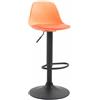 CLP Sgabello Design Kiel In Polipropilene E Similpelle I Sgabello Bar Cucina Imbottito Girevole E Regolabile, Colore:arancione, Colore del telaio:nero