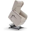 REDÒKASA Poltrona relax elettrica FIRENZE MADE IN ITALY per anziani e disabili con kit batteria optional, 2 motori, 4 ruote, optional antimacchia (Senza Kit Batteria, Tessuto Antimacchia, Beige)