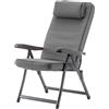 Tomaino - Sedia Sdraio Imbottita Per Interno ed Esterno - Poltrona Reclinabile Per un Perfetto Relax - Comoda e Pieghevole Ideale in Casa, Giardino, Terrazzo (Poltrona standard, Grigio)