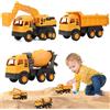 HIQE-FL Veicoli da Cantiere,3 Pezzi Escavatore Giocattolo,Camion Giocattolo per Bambini,Camion di Costruzione Set,Mezzi da Cantiere Giocattolo per Bambini,Regalo per Ragazzo Ragazza