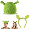 BJPERFMS Costume Carnevale Shrek, Shrek Costumi di Carnevale, Cerchietto Capelli Shrek, Cappello Shrek, Set di Costumi Shrek, Accessori per Bambini Adulti per Cosplay Compleanno Festa in Maschera
