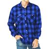 KUYIGO Camicie casual in flanella scozzese unisex con bottoni a maniche lunghe, vestibilità regolare, 0 blu., XL