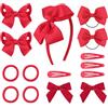 DRESHOW Ragazze Scuola Accessori Per Capelli Kit Fiocco Fascia per Capelli Fermagli Cerchietto, Nastro Barrettes Capelli, Lacci per Capelli per Ragazze Bambini Adolescenti